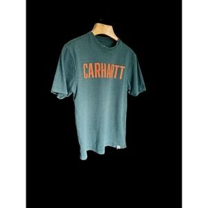2000's Y2k Carhartt Sun Faded WIP Green Logo Tee T-Shirt Mens Medium